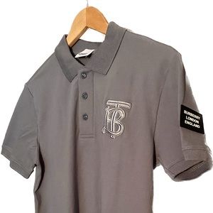 Grey Burberry T Shirt Polo Size M